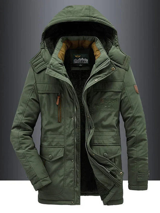 Men's Warm Military Parka – Fur-Lined Hooded Winter Jacket