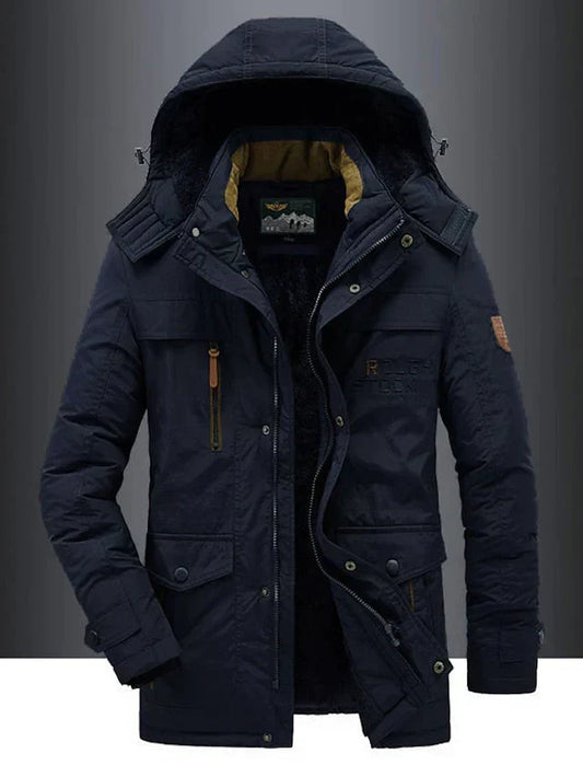 Men's Warm Military Parka – Fur-Lined Hooded Winter Jacket