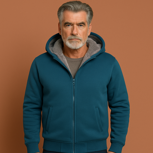 Men's Warm Winter Zip-Up Hoodie with Soft Lining
