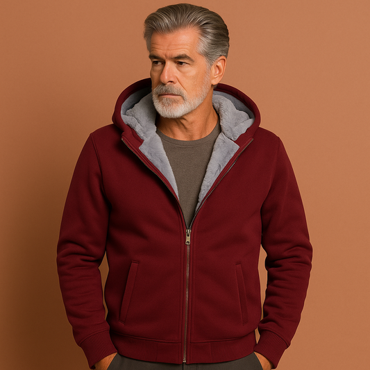 Men's Warm Winter Zip-Up Hoodie with Soft Lining