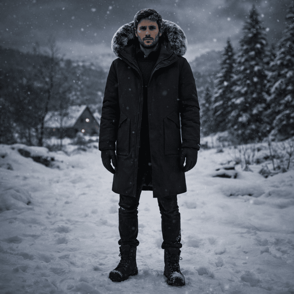 Men's Windproof Winter Parka - Warm Thermal Build, Durable Weather Shield