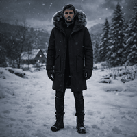 Men's Windproof Winter Parka - Warm Thermal Build, Durable Weather Shield