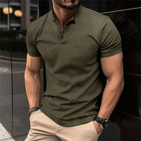 Men's Band Collar Polo Shirt