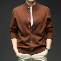Men's Button-Down Ribbed Knit Sweater