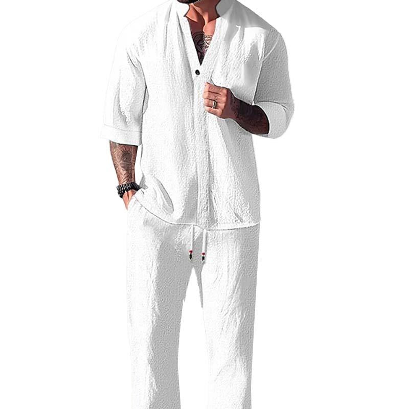 Image of Men's Button-Down Shirt Lounge Set