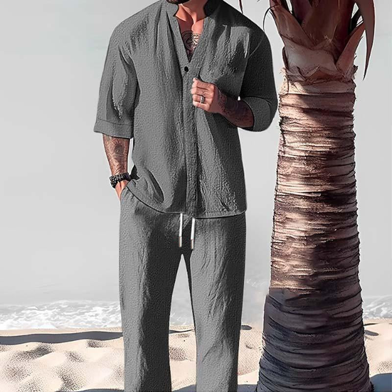 Image of Men's Button-Down Shirt Lounge Set