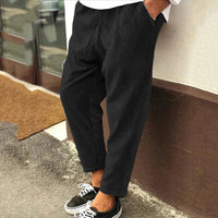 Men's Elastic Waist Straight Leg Pants