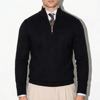Men's Half-Zip Ribbed Knit Sweater