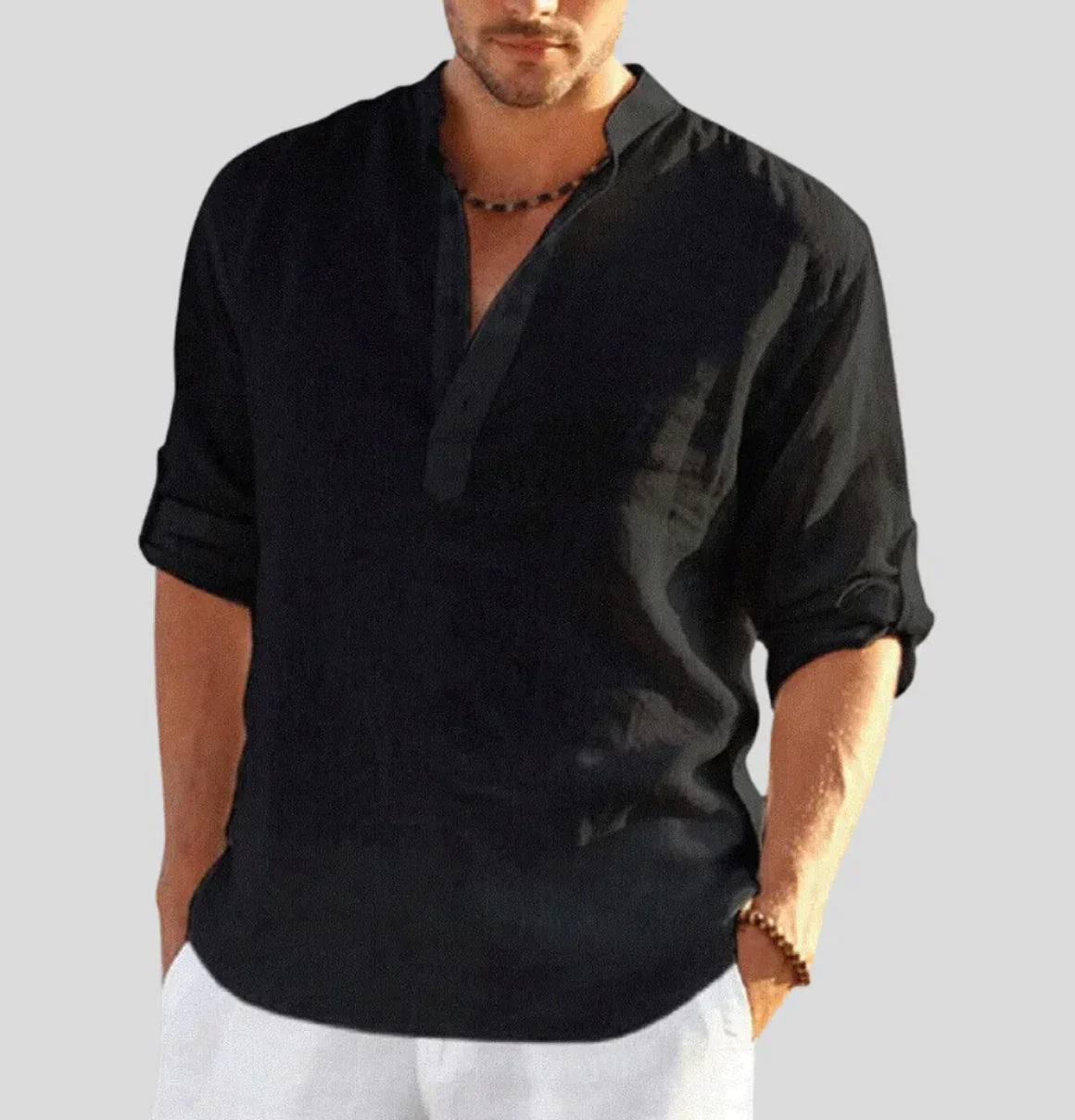 Image of Men's Long-Sleeve Henley Shirt