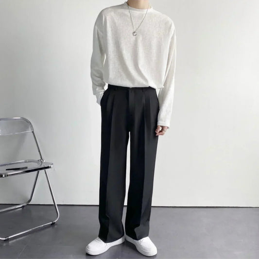 Image of Men's Pleated Wide Leg Dress Pants