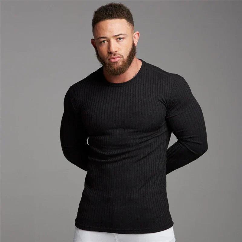 Image of Men's Ribbed Long Sleeve Sweater