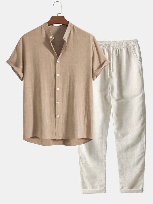 Image of Men's Short Sleeve Casual Shirt Set