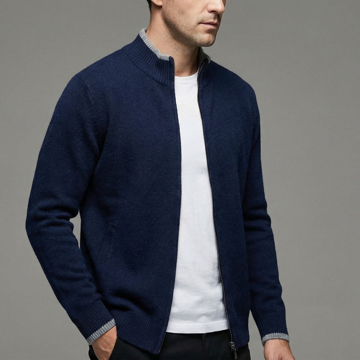 Image of Men's Zip Up Cardigan