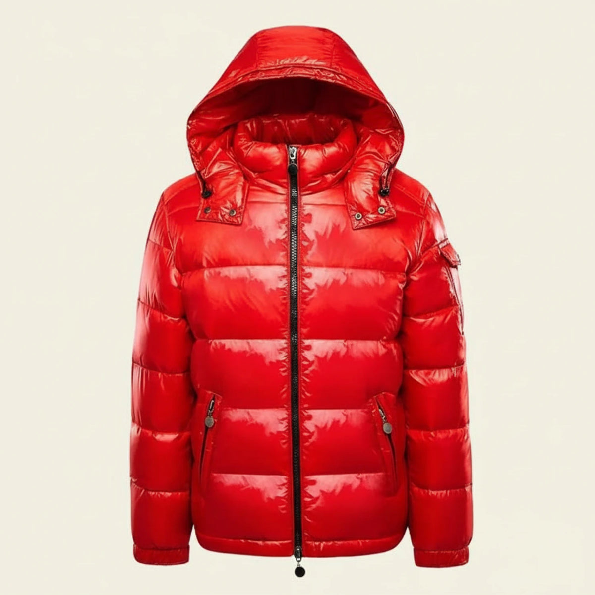 Men's Glossy Hooded Puffer Jacket