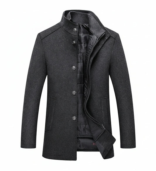 Men's Stand Collar Short Overcoat