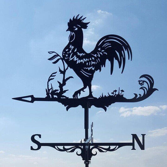 Metal Weather Vane with Cartoon Animal Theme – Durable Wind Indicator for Garden and Roof