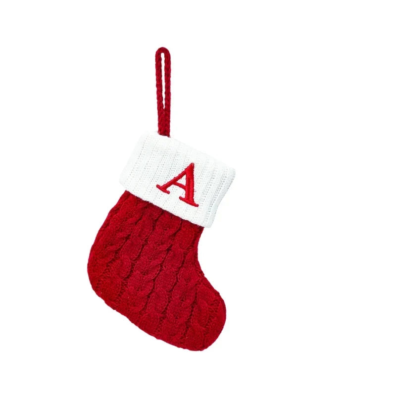 Mini Cable Knit Christmas Stocking with Embroidered Initial