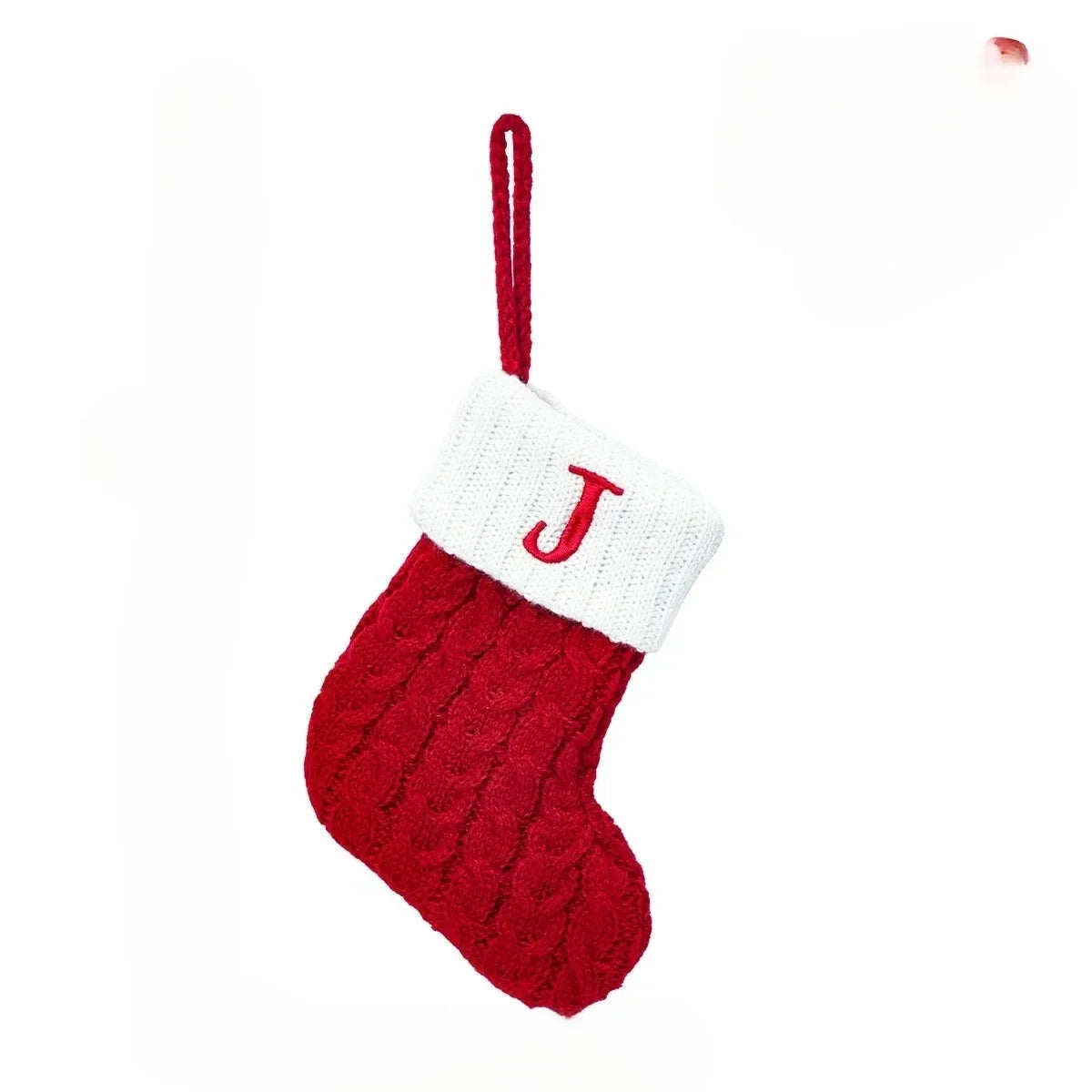 Mini Cable Knit Christmas Stocking with Embroidered Initial