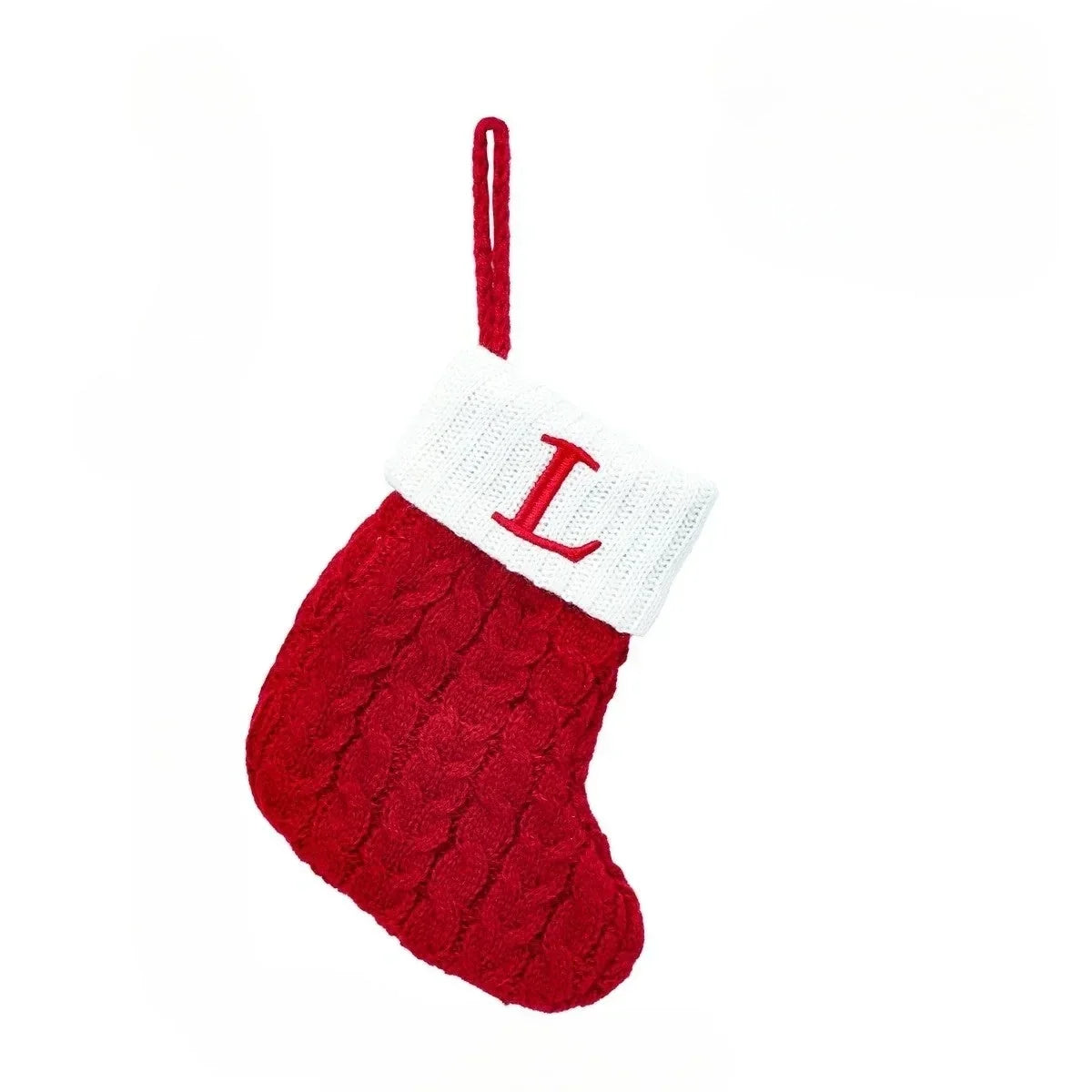 Mini Cable Knit Christmas Stocking with Embroidered Initial