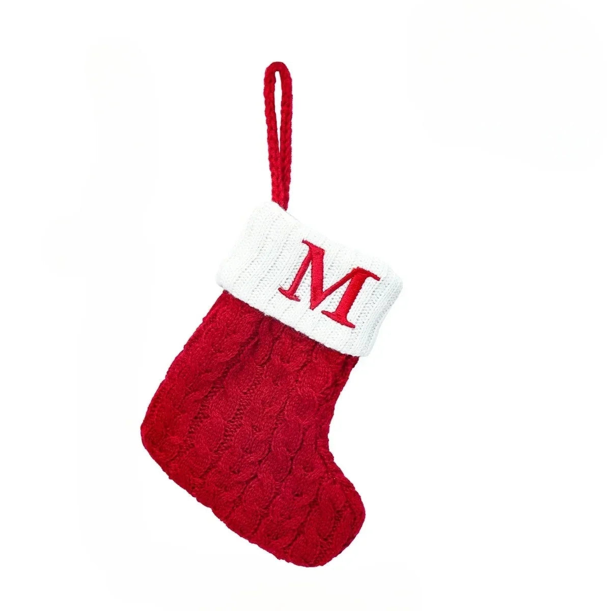 Mini Cable Knit Christmas Stocking with Embroidered Initial