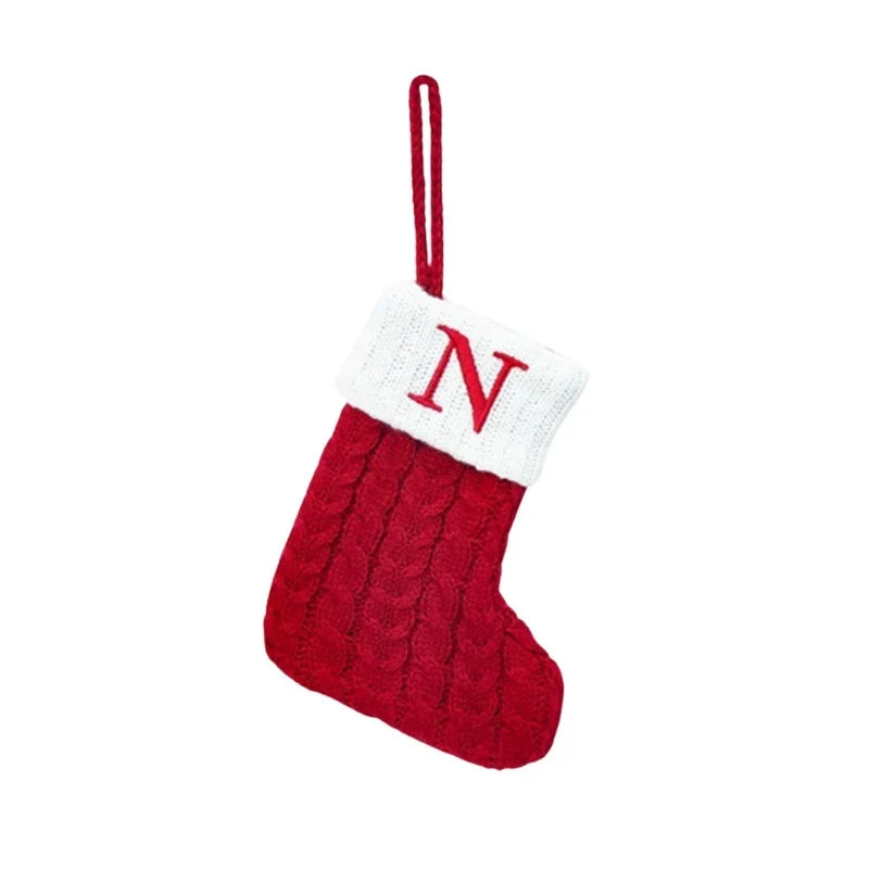 Mini Cable Knit Christmas Stocking with Embroidered Initial