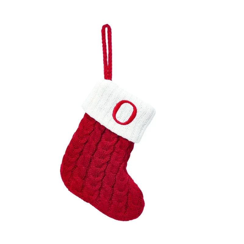 Mini Cable Knit Christmas Stocking with Embroidered Initial