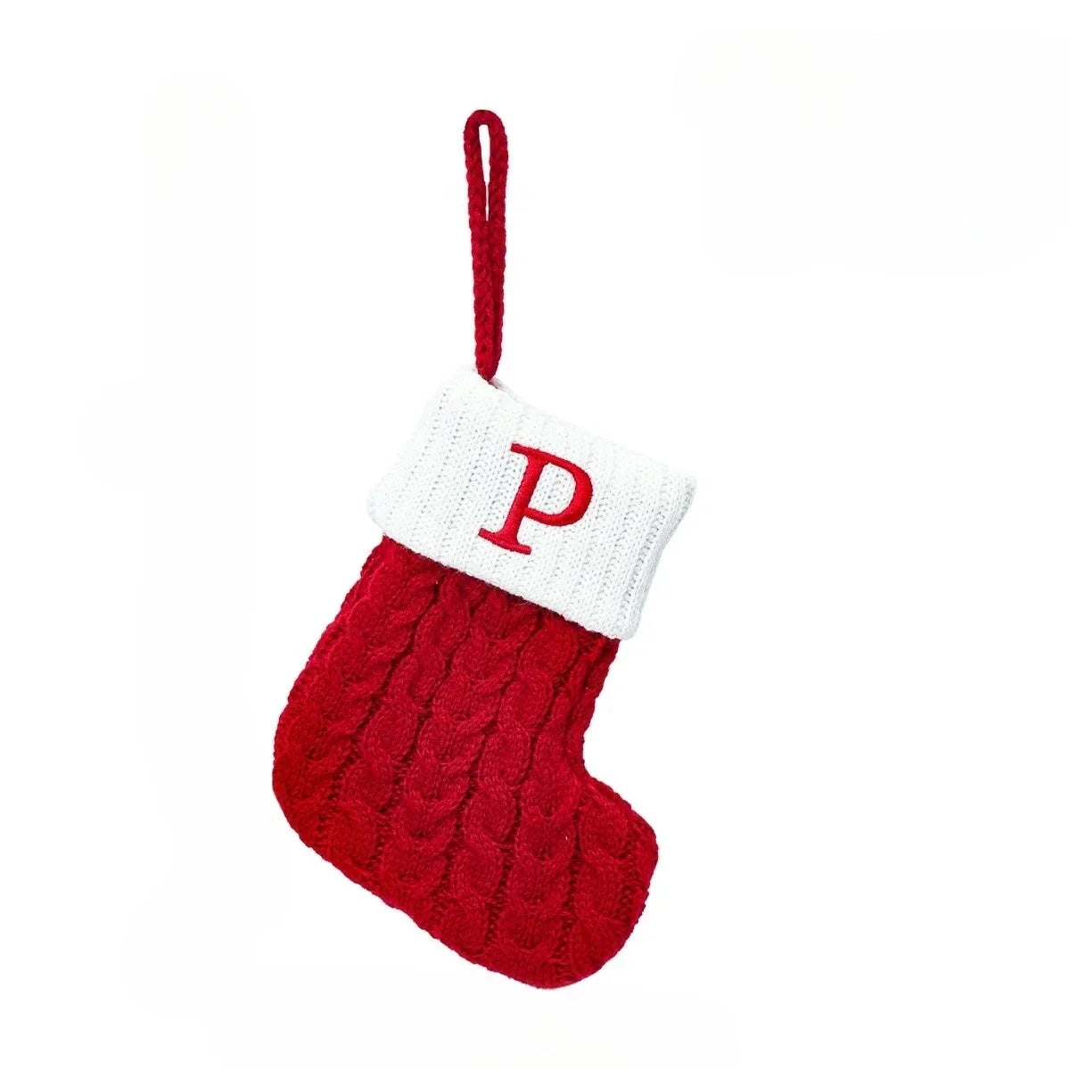 Mini Cable Knit Christmas Stocking with Embroidered Initial
