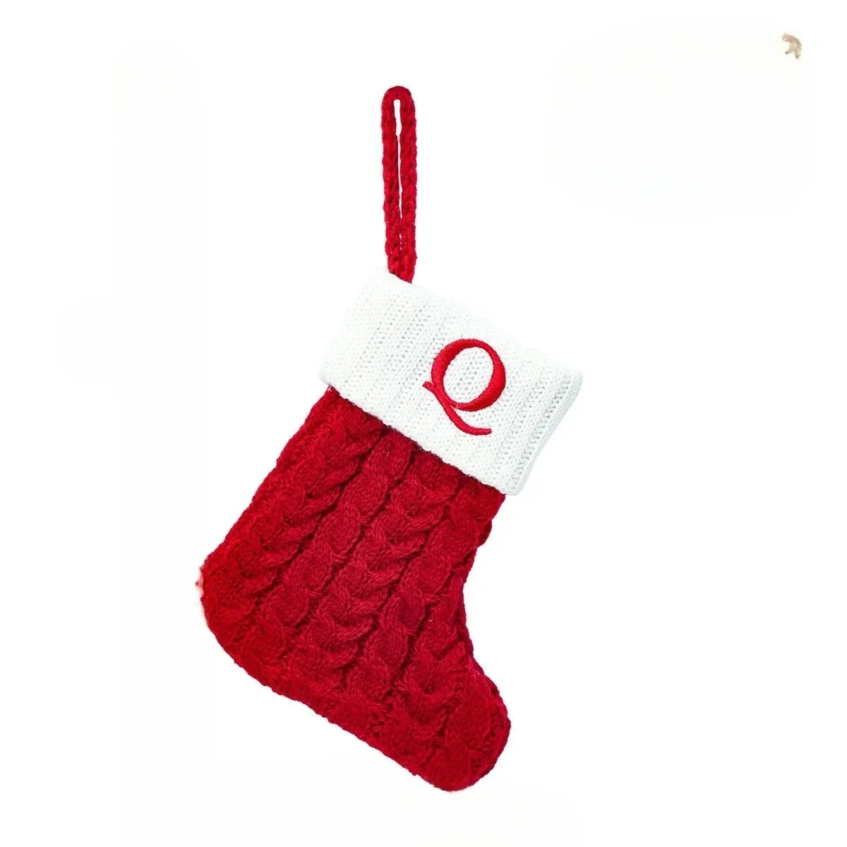 Mini Cable Knit Christmas Stocking with Embroidered Initial