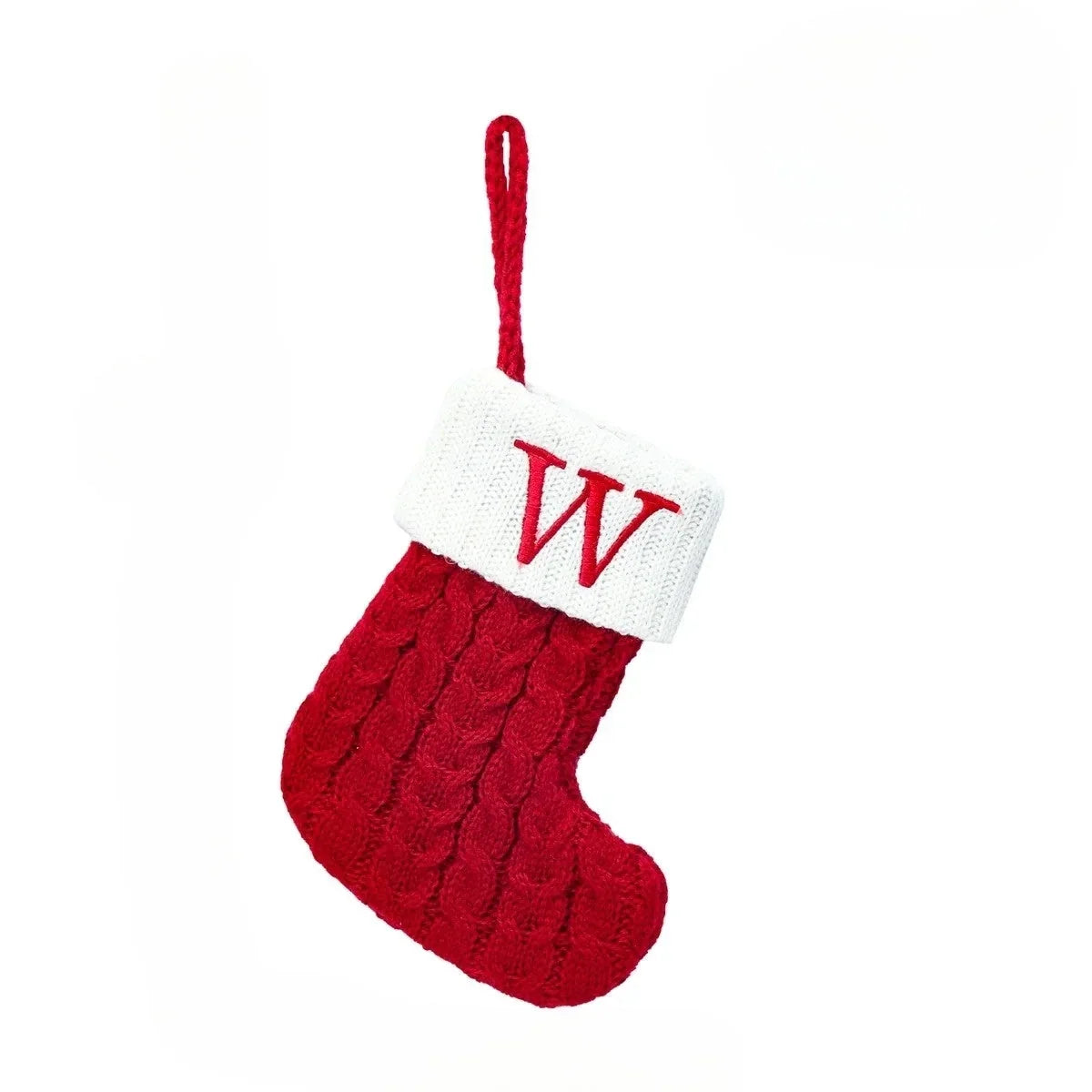Mini Cable Knit Christmas Stocking with Embroidered Initial