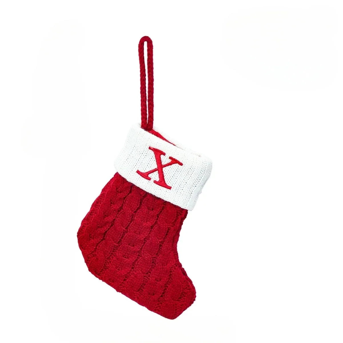 Mini Cable Knit Christmas Stocking with Embroidered Initial