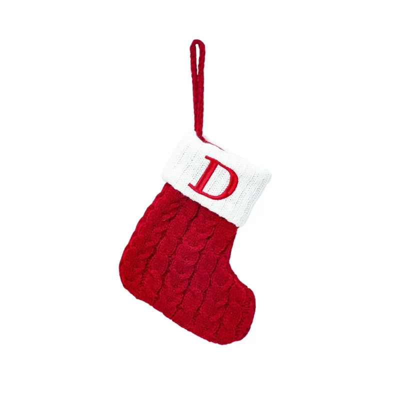 Mini Cable Knit Christmas Stocking with Embroidered Initial