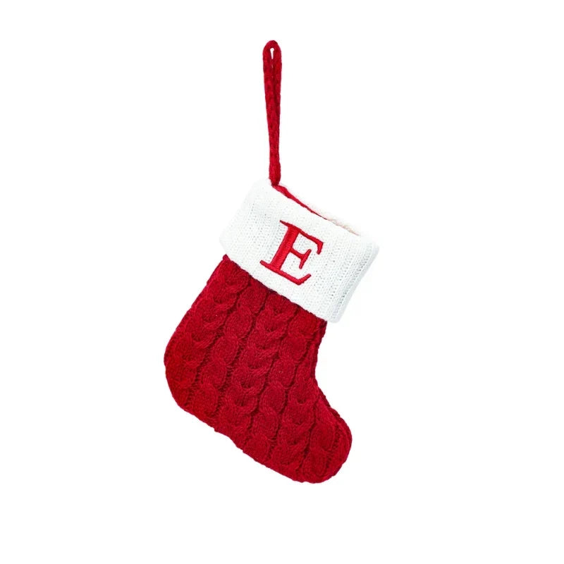 Mini Cable Knit Christmas Stocking with Embroidered Initial