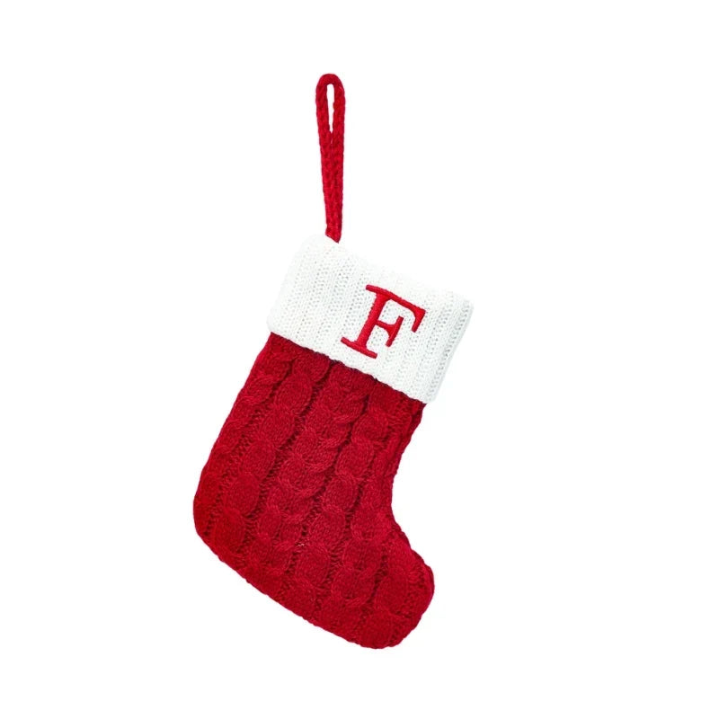 Mini Cable Knit Christmas Stocking with Embroidered Initial