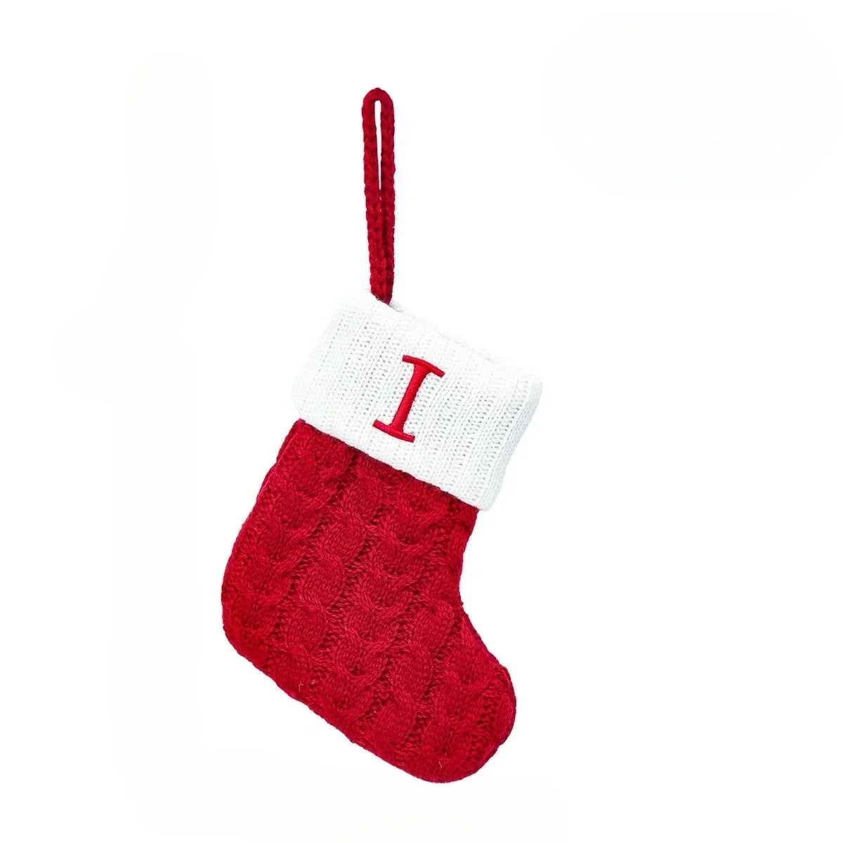 Mini Cable Knit Christmas Stocking with Embroidered Initial