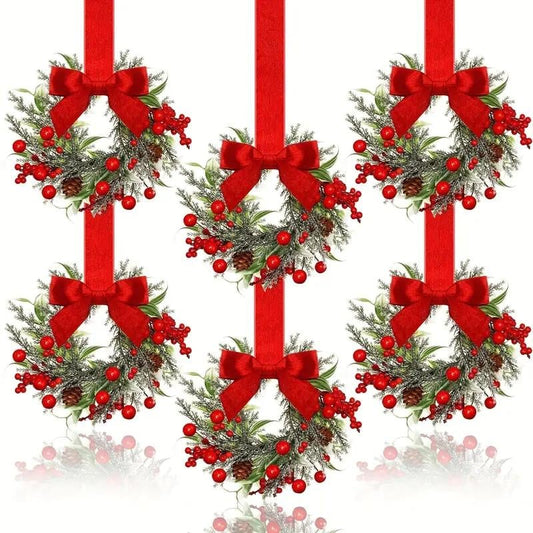 Mini Christmas Wreaths for Cabinets