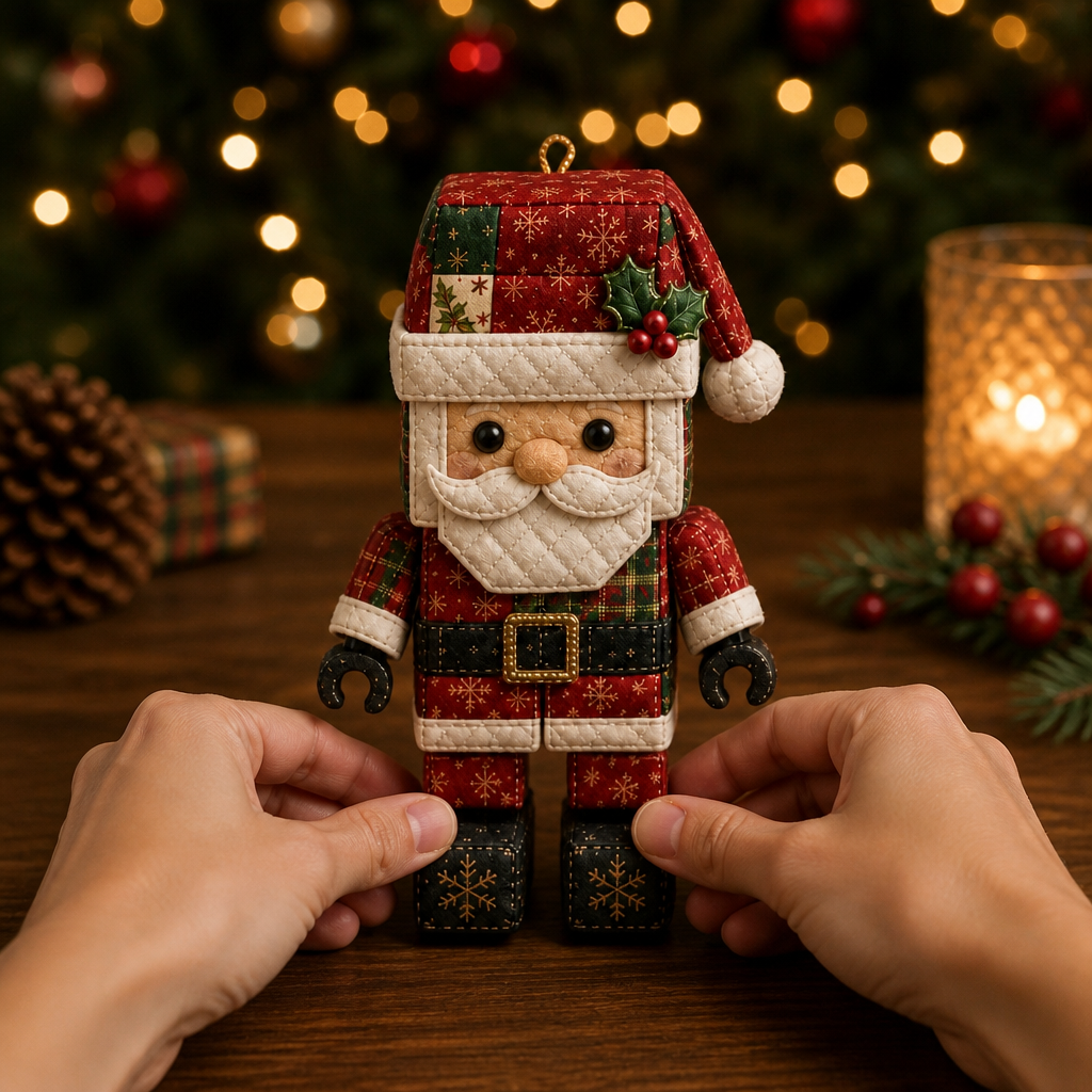 No-Sew Patchwork Santa Ornament Kit