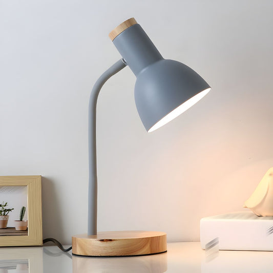 Nordic-Style Table Lamp with Wooden Base