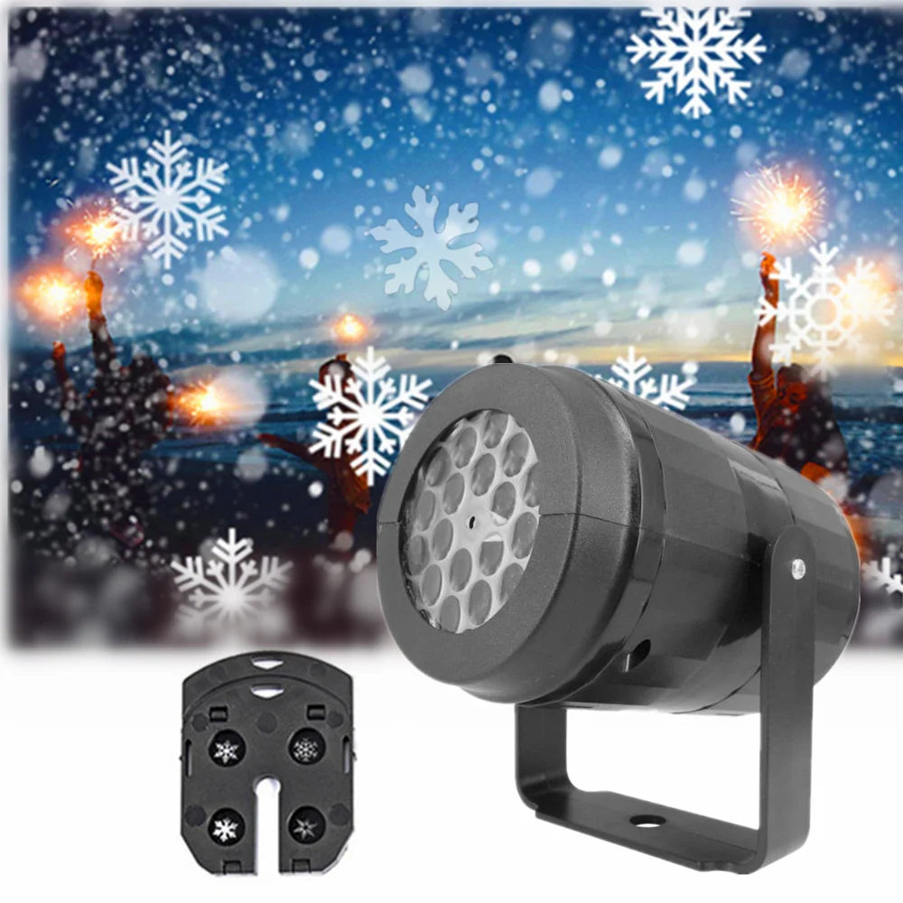 Outdoor Christmas Projector Light with Rotating LED Patterns and Adjustable Mount