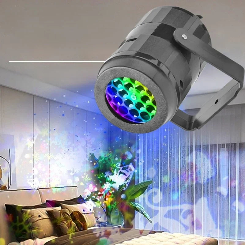 Outdoor Christmas Projector Light with Rotating LED Patterns and Adjustable Mount
