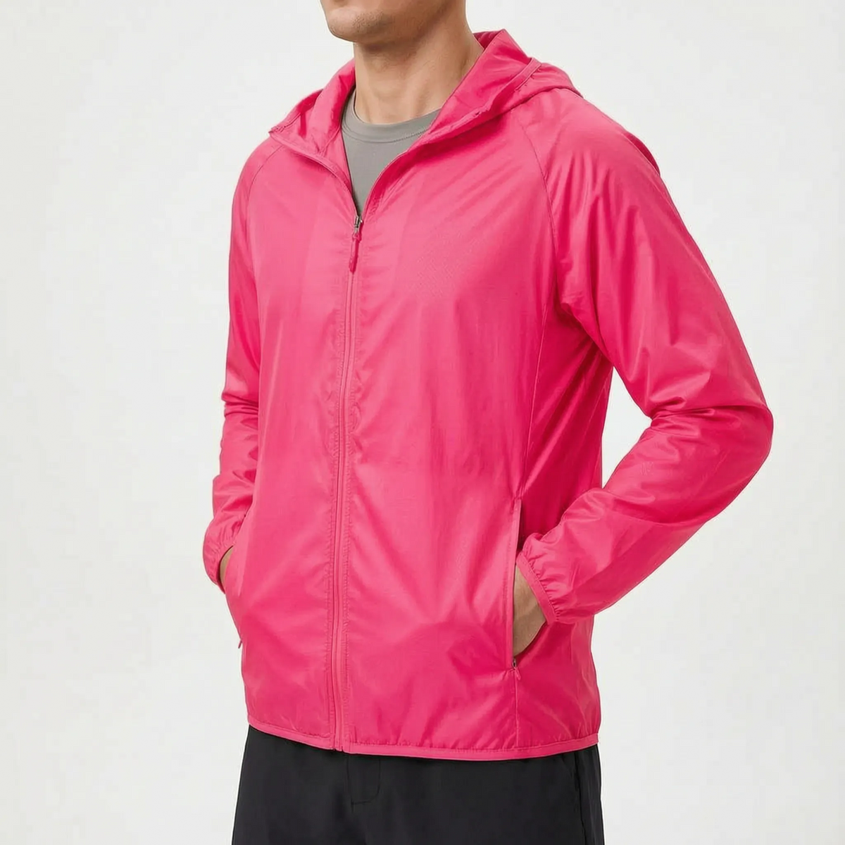 Packable Lightweight Hooded Windbreaker