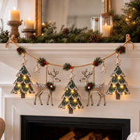 Pine Cone and Deer Christmas Garland
