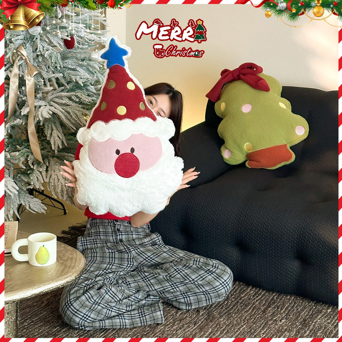 Plush Wool Christmas Decorative Cushion
