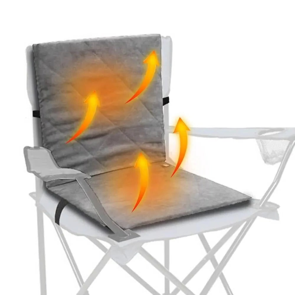 Portable USB-Powered Heated Seat Cushion with Backrest for Car and Camping Chairs