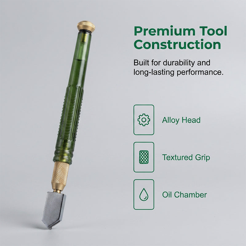 Precision Glass Cutter Tool with Alloy Wheel and Ergonomic Handle