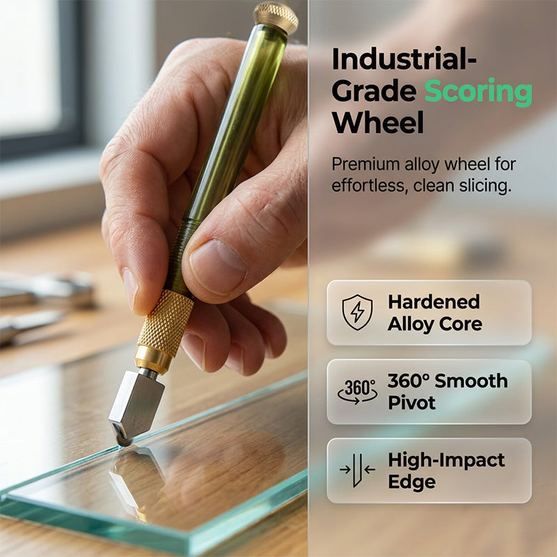 Precision Glass Cutter Tool with Alloy Wheel and Ergonomic Handle