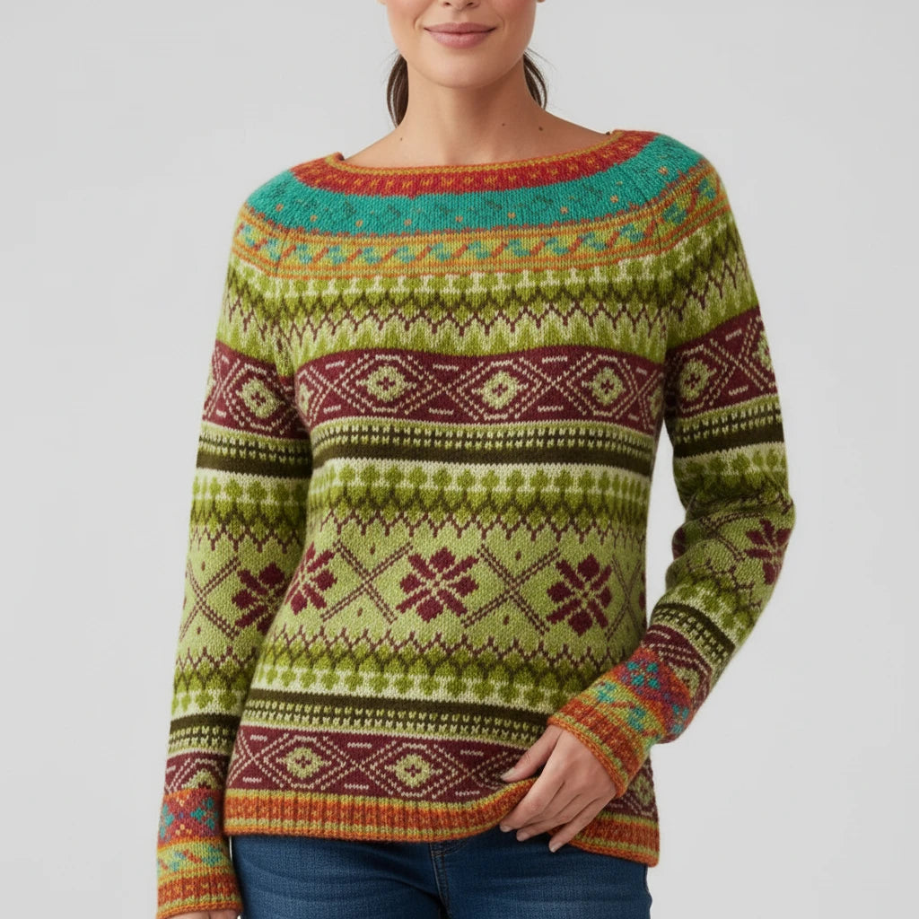 Women's Printed Crewneck Sweater