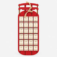Sleigh-Shaped Wooden Advent Calendar – Reusable Wooden Sleigh with 24 Drawers to Fill and Hang