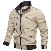Stylish Men's Jacket with Rib-Knit Collar in Multiple Colors