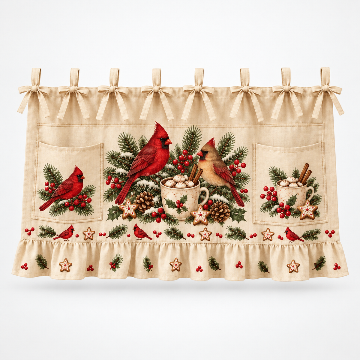 Tie-On Pocketed Christmas Appliance Skirt