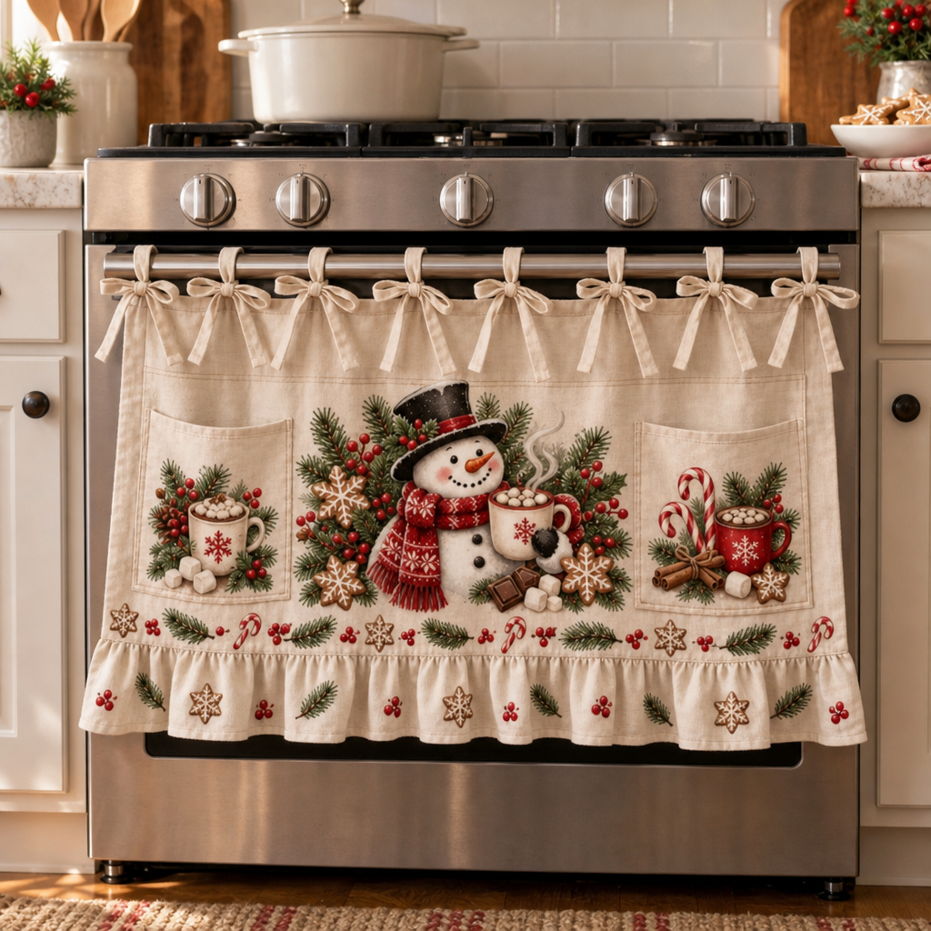 Tie-On Pocketed Christmas Appliance Skirt